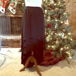 🌑 BCBGMAXAZRIA layered high low black skirt